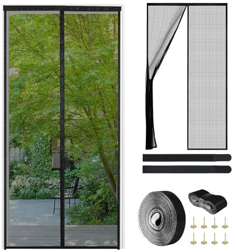 Zanzariera Magnetica in Fibra di Vetro, 80x200cm Zanzariera Magnetica Per Porte Scorrevoli Senza Foratura, Zanzariera in Tela ad Alta Densità Anti-Graffio Per Porte Da Balcone, Cantina e Giardino