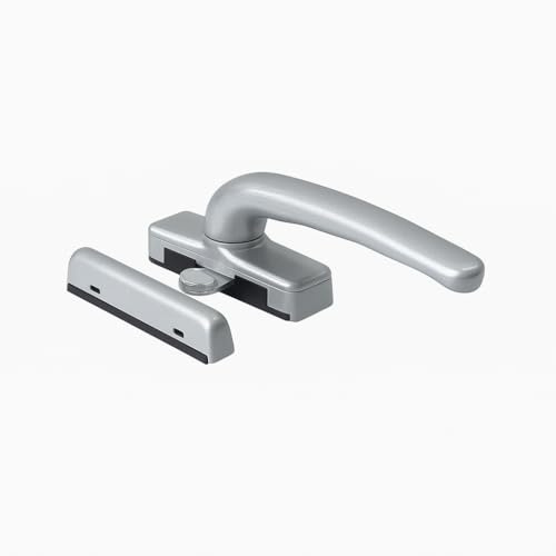 Maniglia a tavellino tradizionale | 4 Colori Disponibili | Ideale per Finestre e Serramenti in PVC o Alluminio (Argento)