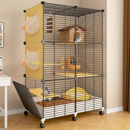 Kleintierkäfig für Ratten, Frettchen, Chinchillas, Meerschweinchen, große Hamster, 3-stöckiger Indoor-Habitat für kleine Haustiere