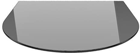 Rundbogen 120x140cm Glas schwarz - XXL Funkenschutzplatte Kaminbodenplatte Glasplatte f. Kaminofen Ofenunterlage (Rundbogen schwarz120x140cm ohne Dichtung)