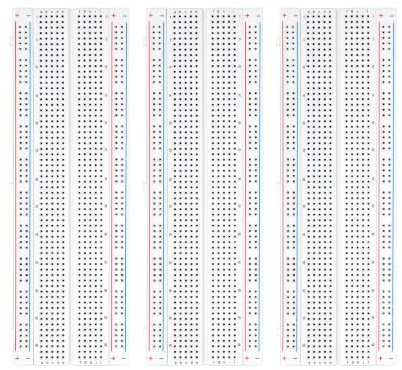 ELEGOO 3pcs Breadboard Carte d'expérimentation 830 Points sans Soudure, Kit Planche à Pain, Platine d'essai Circuit Imprimé PCB pour Arduino UNO R3 Mega