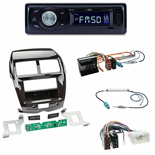 Caliber RMD021 USB/Micro-SD+ Blende Klavierlack-schwarz+ Quadlock - ISO Adapter •Antennenadapter Phantomeinspeisung •Inkl. Ersatz PCB(zum Radioeinbau) für Citroen C4 Aircross+ Peugeot 4008 ab 04/12