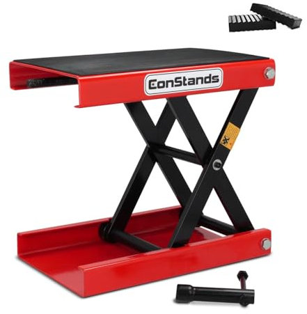 Motorrad Hebebühne Scherenheber Lift ConStands M rot inkl. 2 Distanzstücke
