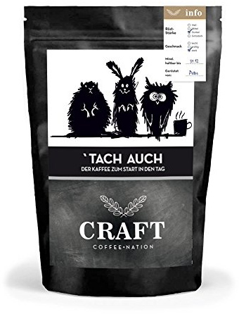 CRAFT 'Tach auch Manufaktur Kaffeebohnen 250 g | Luxus-Manufaktur Kaffee für Fans | Für Kaffeefans