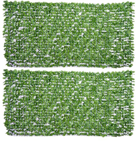 Outsunny Haie Artificiel lierre Brise-Vue décoration Rouleau 3L x 1,5H m Feuillage réaliste Anti-UV Vert