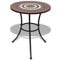 Tidyard Tisch Mosaiktisch Gartentisch Bistrotisch Balkontisch mit Eisenrahmen, Terrakotta-Wei?, Rund, 60 x 70 cm (? x H)