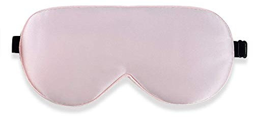 Alaska Bear Natural Silk Sleep Mask, Blindfold, Super Smooth Eye Mask (Pink)