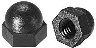 sourcing map 10stk. M4 Hutmutter, Hex Eichel Kuppelmuttern für Schrauben Bolzen Nylon Schwarz