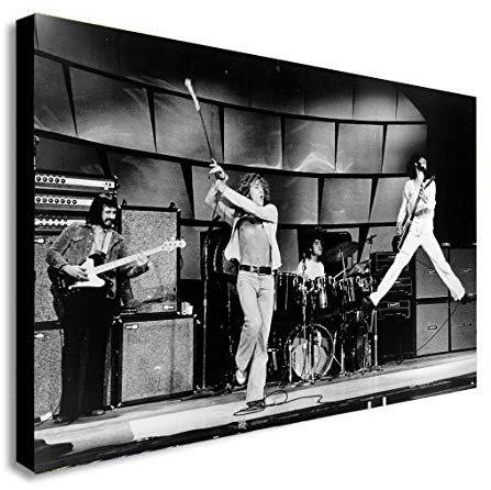 Wandbild The Who Rock Band auf Leinwand, gerahmt, verschiedene Größen (A0, 47 x 33 Zoll)