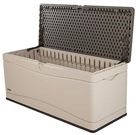 Store More Lifetime Heavy Duty Plastic 500 Litre Storage Box, Desert Sand/Cream Grey