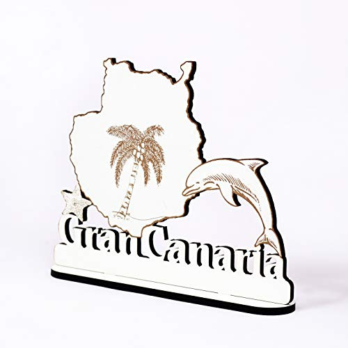 Gran Canaria - Schild zum Hinstellen - Palme Seestern Delfin
