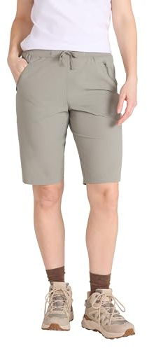 Mountain Warehouse Explorer Lange Damen-Shorts – schnell trocknende Damen-Trekkinghose, leichte Hose, UV-Schutz – ideal für Wandern, Camping, Sport und Reisen Khaki (Lang) Damengröße EU 40
