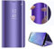 Artfeel Mirror Case Compatible with iPhone 12 Mini 5.4 inch,Leather Purple Phone Protective Cover,Slim Hard Flip Shockproof Case Kickstand Function Make Up Mirror Clear Cover