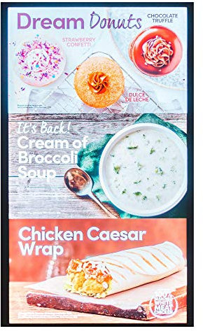 Foh Möbel LED-Hintergrundbeleuchtung Filmposterrahmen mit Postergröße, heller Lichtkastenrahmen und Display-Schildhalter für Werbungen, Flyer und Restaurant-Speisekarten (Schwarz, A3(12x17))