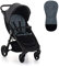 Petite&Mars Foamy memory foam liner * Sitzeinlage * Universal Sitzauflage für Kinderwagen, Buggy * Anti-Stoß * Baumwolle (Anthracite Dino)