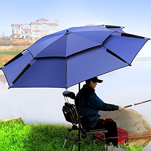 Refue Sombrilla de Playa Antiviento protección Solar Ultra Transpirable Sombrilla de jardín portátil, Techo de ventilación, Poliester y Varilla de Aluminio Parasol Pesca (Size : 260CM/8.5ft)