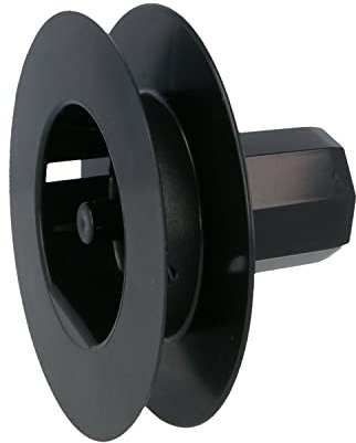 Amig - Poulie de disque en nylon noir avec tige pour roulement d'axe de store enroulable, Pour bandes de 18 mm, tubes de 42 mm et supports en plastique ABS, Diamètre Ø140 mm 29024
