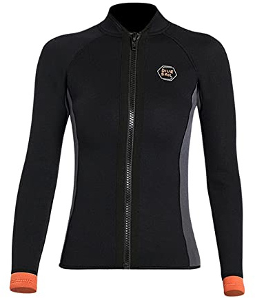 Heavyoff Femme Combinaison néoprène 3mm de Veste à Manches Longues Combinaison Sport Nautique de plongée sous-Marine Natation Surf Plage Snorkeling