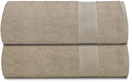 Elvana Home Premium Baumwolle Übergroßes Badetuch, 35 x 70 cm, 100% Reine Baumwolle, ideal für den täglichen Gebrauch, ultraweich und sehr saugfähig, maschinenwaschbar, Hellbraun