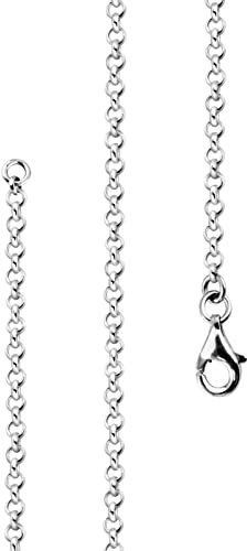 Lijoh Erbskette 925 Silber Damen Kette 2,2 mm Halskette Silberkette Rolo-Kette Länge 70 cm LJ1012-070