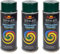 VE-INDUSTRIES Lot de 3 sprays de peinture selon RAL - 400 ml - Vernis coloré pour bois, métal (6009 vert sapin)