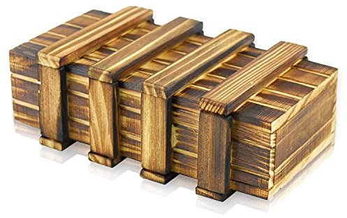Holz Geschenkbox, Magische Geschenkbox mit Zwei Fächerschubladen für Geldscheine, Gutscheine, Schlüssel