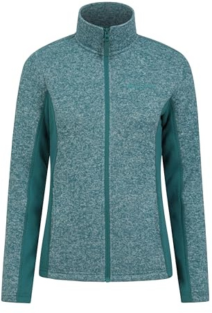Mountain Warehouse Idris Fleece-Jacke mit Einsätzen für Damen - warme, leichte Jacke mit atmungsaktiven Vordertaschen - für Herbst, Winter, Camping, Outdoor und Wandern Dunkelblaugrün 48