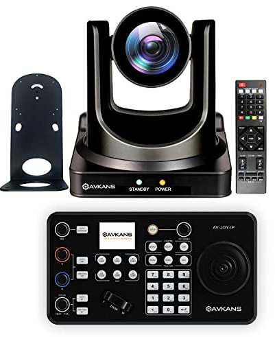 AVKANS 20X NDI PTZ Camera Bundle Package, 1pcs 20X NDI Camera with 1pcs IP Joystick Controller for Church Live Streaming Video Production (1x AV-CM20-NDI and 1x AV-Joy-IP)
