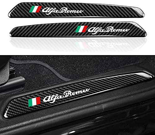 2PCS Schutzleisten Carbon Fiber Auto Einstiegsleisten Aufkleber Autotür Schritt Platte Abdeckung für Alfa Romeo Giulia 2017 2018 2019 2020 Zubehör - Stelvio Nicht GEEIGNET