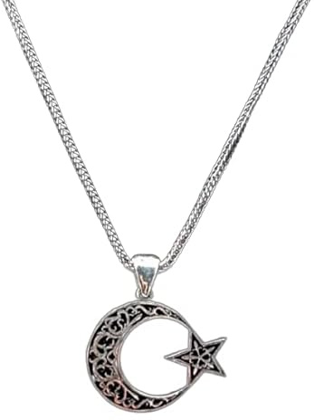 AY YILDIZ & 55 cm Fuchsschwanzkette 925 Sterling Silber HalsketteTürk AYYILDIZ desenli Gümüş Kolye Türkiye Bayrak Göktürk OSMANLI Türkei Kette Ay yildiz Anhänger Geschenkidee Geschenke für Männer