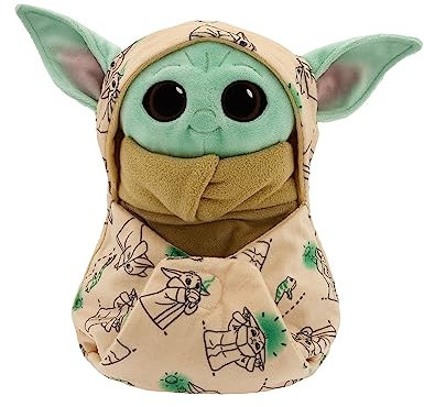 Disney Store Offizielles Baby Grogu Kleines Kuscheltier für Kinder, Star Wars: The Mandalorian, 27 cm, Plüsch Yoda mit Gestickten Details, Geeignet ab Geburt