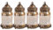 Jinfa 4er-Set Laternen Stimmunglichter mit batteriebetrieber LED-Lichterkette orientalische Zierde Tischdeko Geschenk | Glockenform | Königliches Gold | Ø 11 cm × H 19 cm