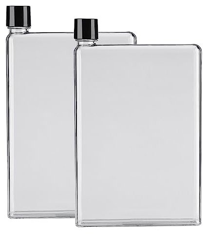 Tyenaza Borraccia piatta per borsa, sottile, sottile, per sport all'aria aperta, fitness, campeggio, escursionismo, ciclismo, 750 ml, colore bianco, 2 pezzi