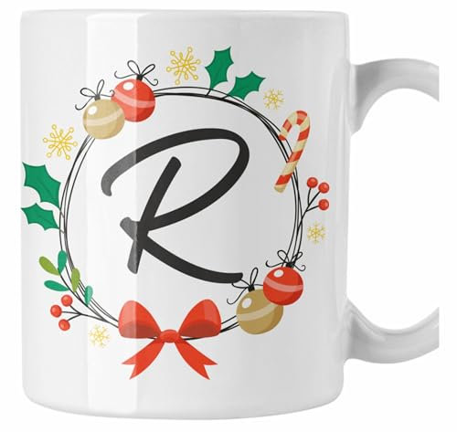 Colorfamily Tazza Natale PERSONALIZZABILE Natalizia Iniziale Personalizza Iniziale Merry Christmas Regalo Natale