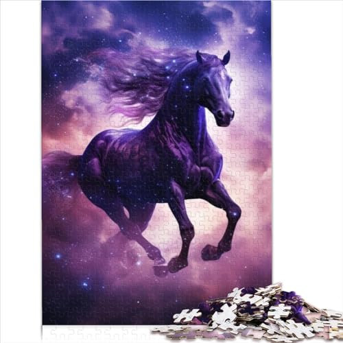 Giocattoli Puzzle Galaxy Cavallo Viola 1000 Pezzi per Adulti Puzzle Difficili Puzzle in Cartone per Adulti Bambini 14+ Puzzle Difficili Rigidi 1000 Pezzi（26x38 cm）