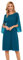 Blusenkleid Damen Sommer Kleid 3/4 Ärmel Chiffon Kleid Loose Fit Casual Midikleid Festlich Hochzeitkleid Cocktailkleid L Cerulean CLK041A23-04