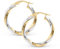 Amberta Gedrehte Ohrringe Damen | Weiss und Gelbgold | Echt Gold: Creolen 20mm