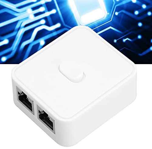 LAN Switch 2 Ports, Ethernet Switch LAN Splitter 1 auf 2 Netzwerk Switch 10/100/1000Mbps 2 In 1 Out 1 In 2 Out PoE Extender Switch RJ45 Netzwerk-Splitter-Adapter