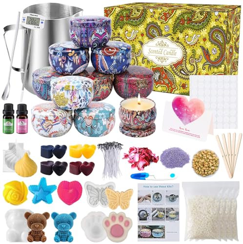 UCAMP Kit de Fabricación para Velas,Herramientas para Velas De Bricolaje,Kit de Fabricación de Velas Perfumadas,Kit para Hacer Velas Herramienta de Bricolaje,Kit Hacer Velas para Festival Regalos