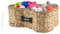 Ctomche Dog Toy Box, Wicker Dog Toy Basket Bone Shaped,Dog Stuff Organizer,Personalized Puppy Bin with Chalkboard and Marker,Pet Storage Cat Puppy Box,Seagrass Basket for Food, Leashes, Blanket