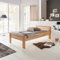 WOODLIVE DESIGN BY NATURE Massivholz-Bett aus Kernbuche inkl. verstellbarem Lattenrost, als Seniorenbett geeignet, in Komforthöhe, geöltes Einzel- und Komfortbett mit Kopfteil (140 x 200 cm)