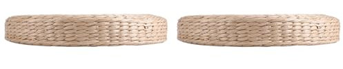 2 Stück Stroh Meditation Soft Yoga Matte 40 Cm Rund Pouf Tatami Kissen Bodenkissen