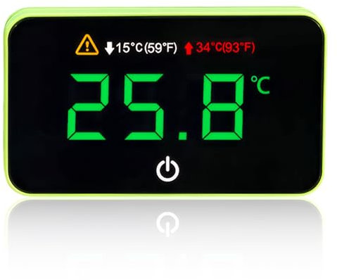 tlidfgeo Aquarium Thermometer, Tank Thermometer, Wasserthermometer, Kleben-On Mini Fischbecken Zubehör, Kabelloses Digital Temperatursensor, Geeignet für Süßwasser Meeresaquarien Reptilien