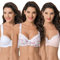 Curve Muse - Reggiseno in Cotone con Balconcino Sfoderato con Ferretto e Taglie Forti da Donna-Confezione da 3-Pink,White,White Print-5C