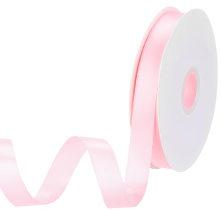 QUARKZMAN Ruban Satin Rose Vif 15mm 33 Yard(30M) Ruban Cadeau Gros-Grain Fin et Solide en Soie pour Bouquet de Mariage, pour Emballage Cadeau de Saint-Valentin, Nœuds de Boîte à Gâteaux