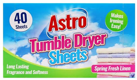 ANGIX 1 x Laundry Tumble Dryer Sheets Floral Perfume - 40 Sheets Pack | Long Lasting Freshness, Reduces Creases & Adds Softness