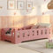 smartwood Bodenbett 60x120 Rosa - Montessori Kinderbett aus Holz mit FSC-Zertifikat TILA 2B mit Rausfallschutz & Lattenrost bis 230kg belastbar - Einfache Montage