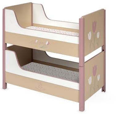 DE CUEVAS TOYS Umbaubare Holz-Etagenbett für Puppen Tulipe mit Matratze von DeCuevas 54274
