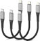 PEAKLIFT USB C to Lightning Cable Short 15CM, 3Pack [Mfi Certified] USBC iPhone Charger Cable Short Nylon Braided PD Fast Charging Lightning Cord Lead for iPhone 14 13 12 11 Pro Max X XS XR