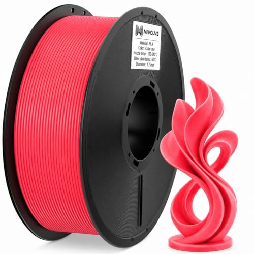 MIVOLVE PLA Filament 1.75 mm - Hohe Präzision, Hohe Geschwindigkeit, 3D Drucker Filament - 1KG 3D Drucken Filament Spule, Geeignet Für Die Meisten FDM 3D Drucker (Korallenrot, 1 kg)